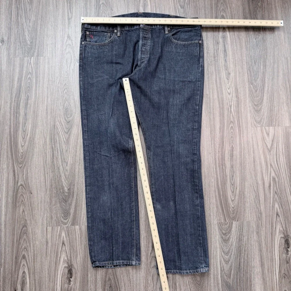 Polo Ralph Lauren Jeans Men 42x33 (tag32) Dark Wash Straight Leg Selvidge Denim - Picture 6 of 10